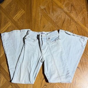 Sugar & Jade Girls 8 Kids Flare Light Blue Jeans adjustable waist